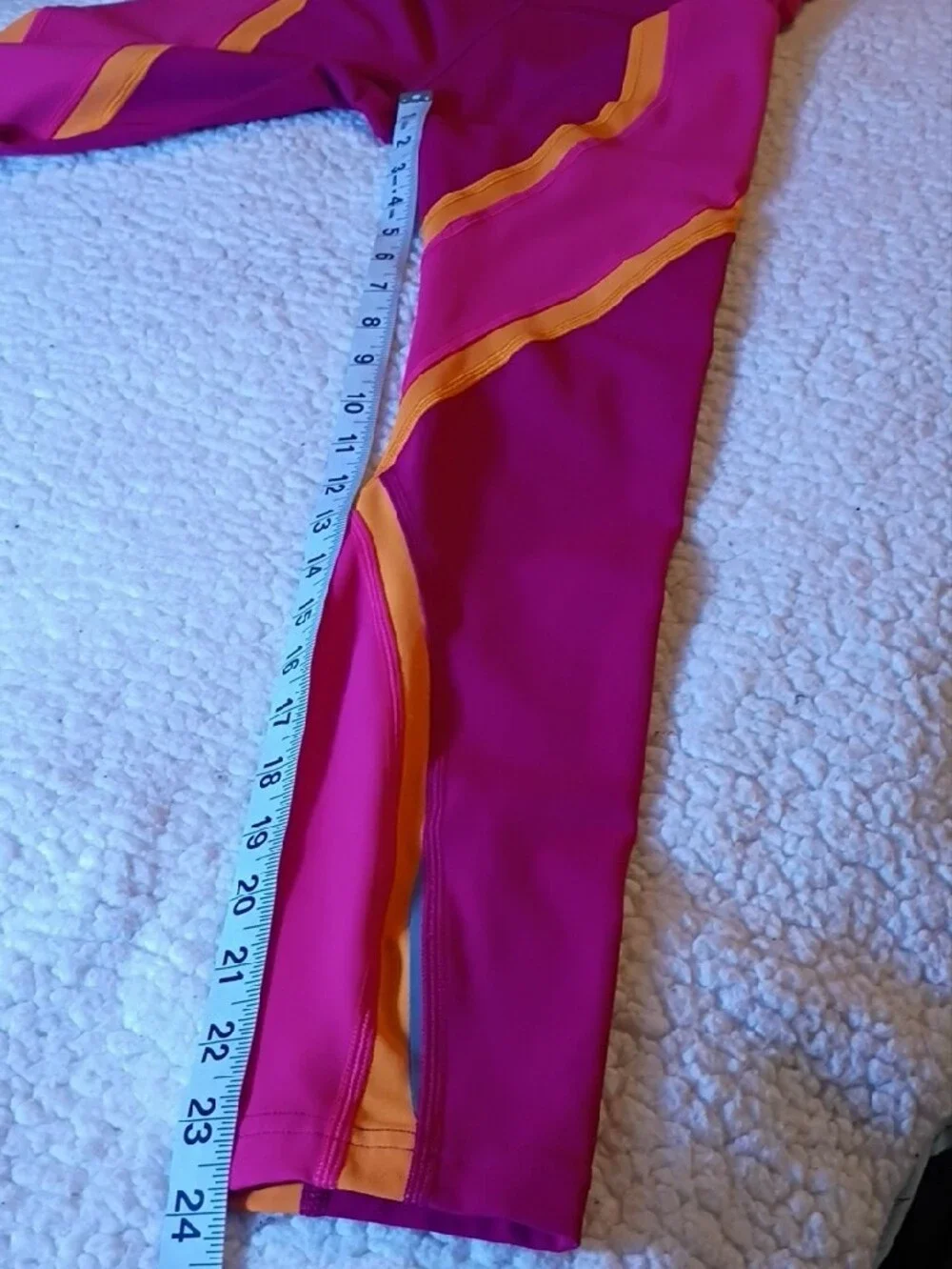 High-Rise Colorblock Active Leggings in Burgundy, Pink &‎ Yellow